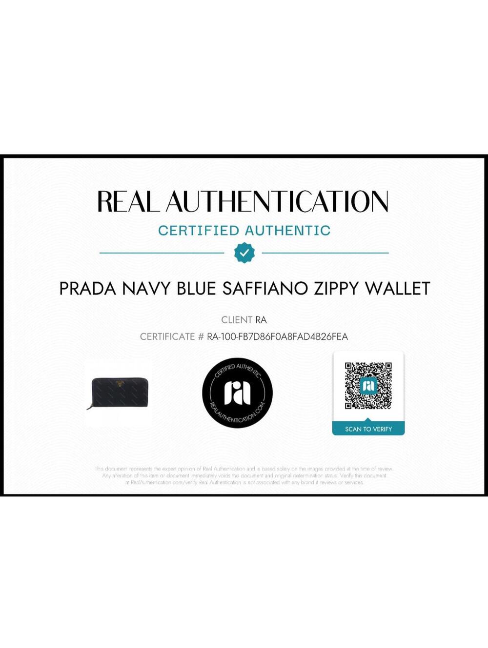 Prada Saffiano Leather Long Wallet - Baltico, with COA (2016) - Picture 8 of 8